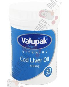 Valupak Cod Liver Oil 400mg Capsules 30