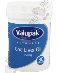 Valupak Cod Liver Oil 550mg Capsules 30